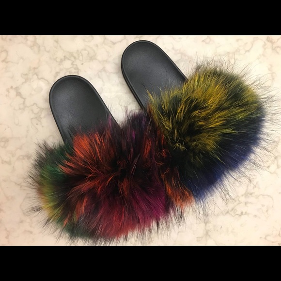 Fur Slides/Sandals - Picture 3 of 3